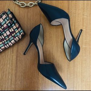 Navy J Crew leather pumps size 9.5